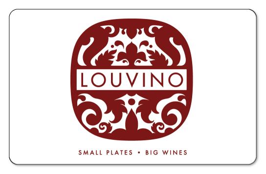 louvino red logo on a white background